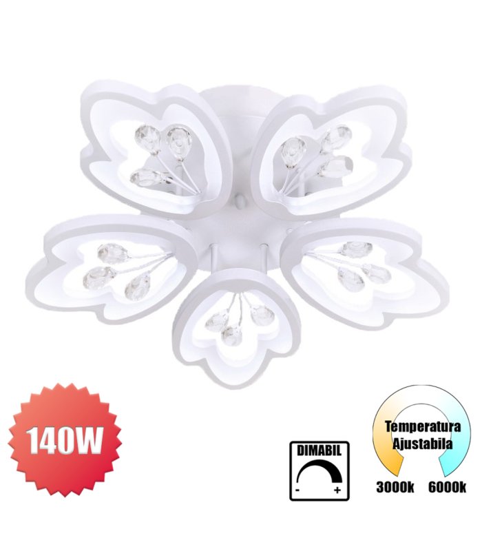 Lustra LED 140W Butterfly Crystal